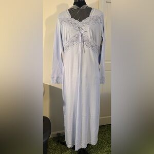 Vintage PINK K Light Blue Nightgown size XL